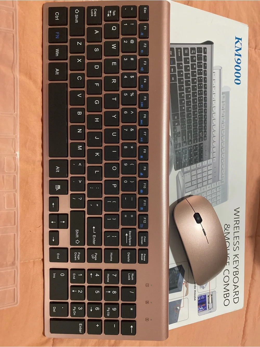 KM9000 Wireless Keyboard & Mouse Combo - Rose Gold